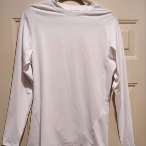 Hoplynn White Long Sleeve Mens Dry Fit Workout  Shirt